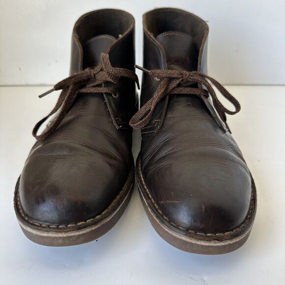 Clarks Men’s Bushacre 2 Beeswax Chukka Boots Brown Leather Lace Up Size 13 M - Picture 3 of 9